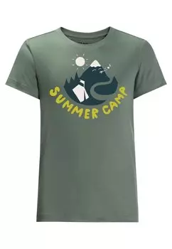 Футболка с принтом SUMMER CAMP T K Jack Wolfskin, цвет hedge green
