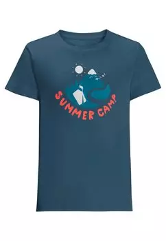 Футболка с принтом SUMMER CAMP T K Jack Wolfskin, цвет dark sea