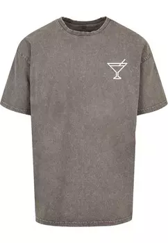Футболка с принтом SUMMER COCKTAIL ACID WASHED Merchcode, серый