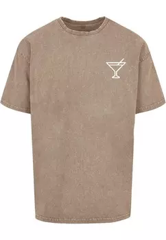Футболка с принтом SUMMER COCKTAIL ACID WASHED Merchcode, коричневый