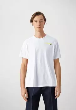 Футболка с принтом Summer Logo Lacoste, белая