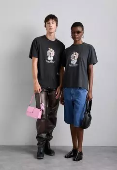 Футболка с принтом Summer Of 69 Unisex Carne Bollente, стираная черная