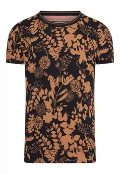 Футболка с принтом SUN MOON WITH FLORAL PATTERN 4funkyflavours, цвет anthracite