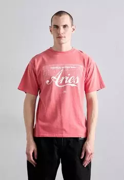 Футболка с принтом SUNBLEACHED TEE Aries, светло-красный