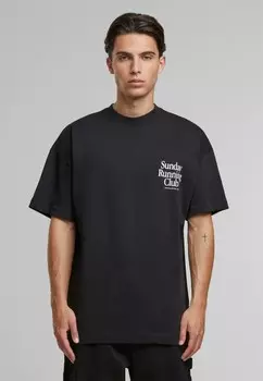 Футболка с принтом SUNDAY RUNNING CLUB Another Cotton Lab, черный