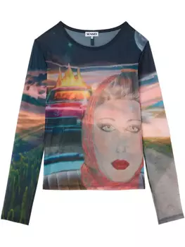 Футболка с принтом Sunnei Annamarie, синий