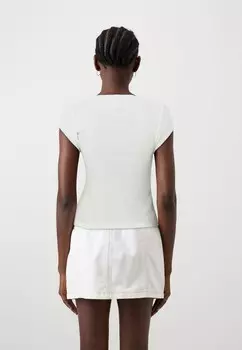 Футболка с принтом SUNNY CAP SLEEVE BDG Urban Outfitters, кремовый