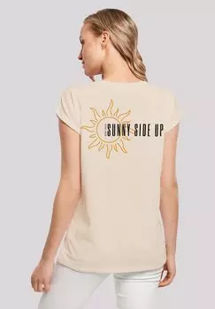 Футболка с принтом SUNNY SIDE UP F4NT4STIC, песочный
