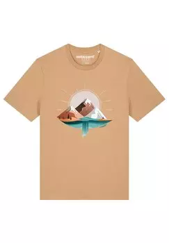 Футболка с принтом SUNRISE LAKE watapparel, бежевый