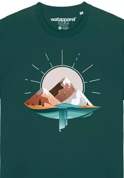 Футболка с принтом SUNRISE LAKE watapparel, темно-зеленый
