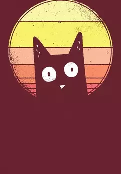 Футболка с принтом SUNSET CAT watapparel, темно-красный