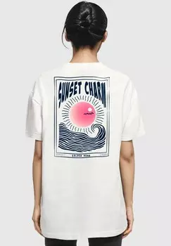 Футболка с принтом SUNSET CHARM Merchcode, белый