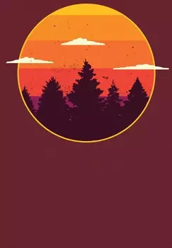 Футболка с принтом SUNSET FOREST watapparel, темно-красный