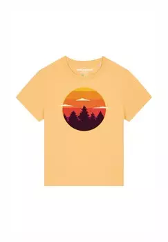 Футболка с принтом SUNSET FOREST watapparel, желтый
