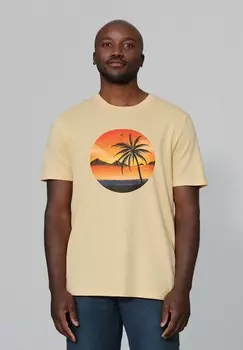 Футболка с принтом SUNSET ON PALM watapparel, желтый