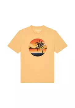 Футболка с принтом SUNSET ON PALM watapparel, желтый