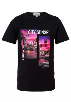 Футболка с принтом SUNSET SHORT SLEEVE BRZ Collection, черный