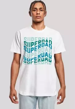 Футболка с принтом SUPER DAD RETRO TREND VATERTAGS DESIGN FR PAPAS F4NT4STIC, белый