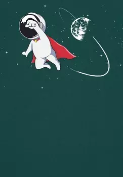 Футболка с принтом SUPERASTRONAUT watapparel, темно-зеленый