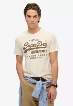 Футболка с принтом Superdry, белый