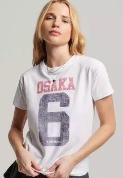 Футболка с принтом Superdry, белый