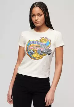Футболка с принтом Superdry, бежевый