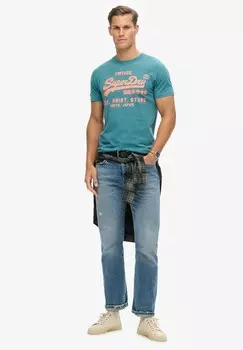 Футболка с принтом Superdry, бирюзовый