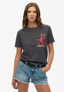 Футболка с принтом Superdry, черный