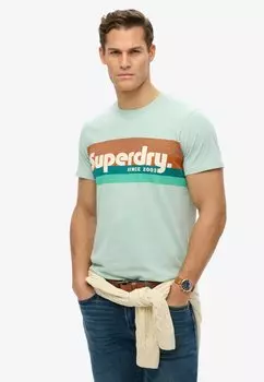 Футболка с принтом Superdry, цвет Harbour Grey Slub