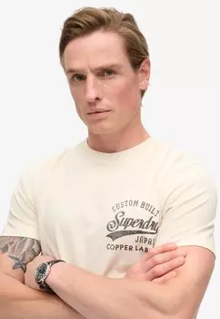 Футболка с принтом Superdry, кремовый
