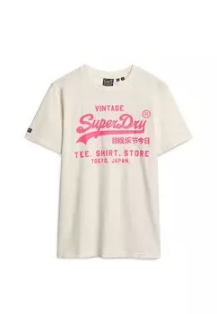 Футболка с принтом Superdry, молочный