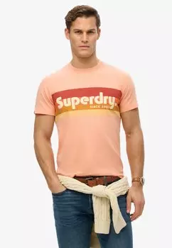 Футболка с принтом Superdry, розовый