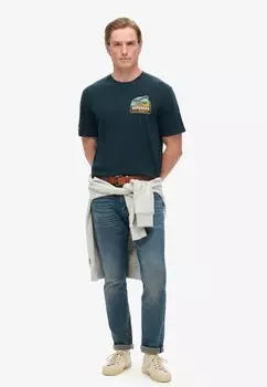 Футболка с принтом Superdry, синий