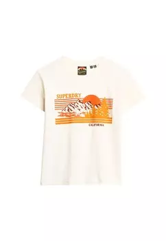 Футболка с принтом Superdry, слоновая кость