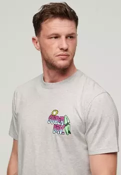 Футболка с принтом Superdry, светло-серый