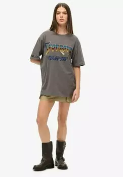 Футболка с принтом Superdry, темно-серый