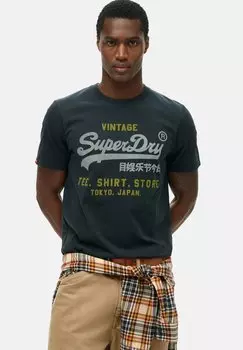 Футболка с принтом Superdry, темно-синий