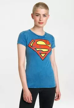 Футболка с принтом SUPERMAN LOGOSHIRT, цвет blau