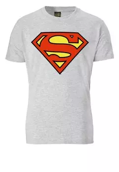 Футболка с принтом SUPERMAN LOGOSHIRT, цвет grau meliert