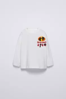 Футболка с принтом «суперсемейка» disney pixar ZARA, белый