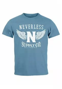 Футболка с принтом SUPPLY ADLER WINGS Neverless, светло-голубой