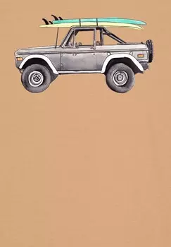 Футболка с принтом SURF PICKUP watapparel, бежевый