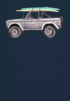 Футболка с принтом SURF PICKUP watapparel, темно-синий