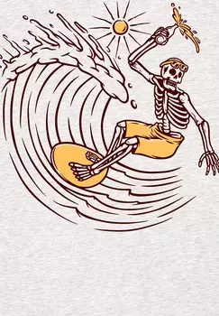 Футболка с принтом SURFING FOR LIFE watapparel, цвет Mottled Light Grey