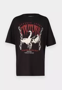 Футболка с принтом SWAN CHAIN Versace Jeans Couture, черный