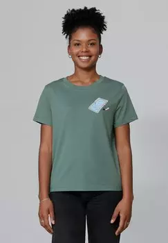 Футболка с принтом SWIMMINGPOOL CHILLING watapparel, темно-зеленый