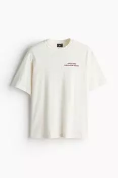 Футболка с принтом свободного кроя H&M, белый