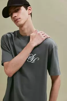 Футболка с принтом свободного кроя H&M, зеленый