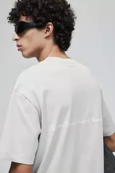 Футболка с принтом свободного кроя H&M, серый