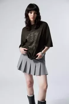 Футболка с принтом свободного кроя Weekday, черный